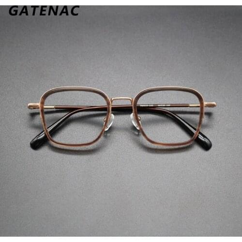 Vintage Acetate Titanium Eyeglasses Frame Men Square Prescription Optical Glasses Frame Women 2021 Retro Luxury Brand Eyewear