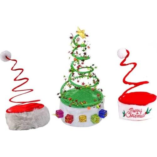 Funny Green Red Christmas Tree Spring Party Hat Holiday Theme Hats X'mas Party Favor 10 pcs/lot DEC438