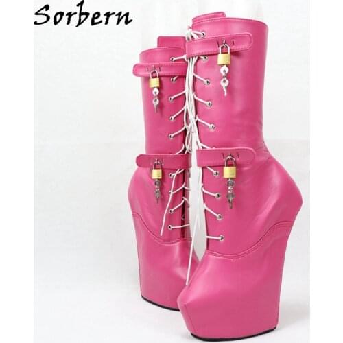 Sorbern Custom Wide Calf Womens Booties Size 8 Hoof Heelless Shoes Women Size 11 Rose Cosplay Shoes Bdsm Unisex Boot High Heel