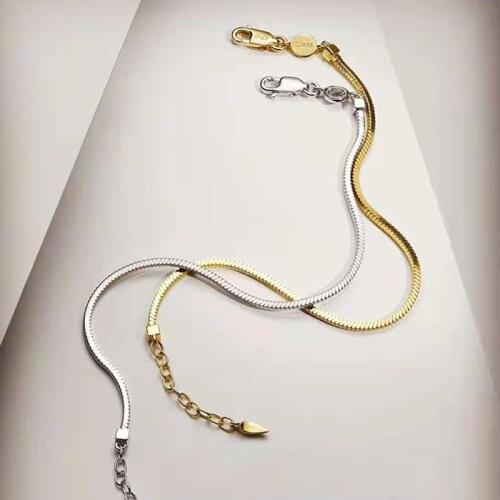 Fashion 100% 925 Sterling Silver Personality Yellow/White Gold Couple Charm Bracelets Bangle Engagement Fine Jewelry Wholesale