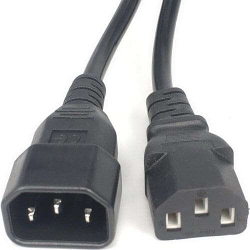1M 100CM Mains Male to Female C13 to C14 CPU PDU Extension Cable COMPUTER CABLE Power Cord Extension Cable