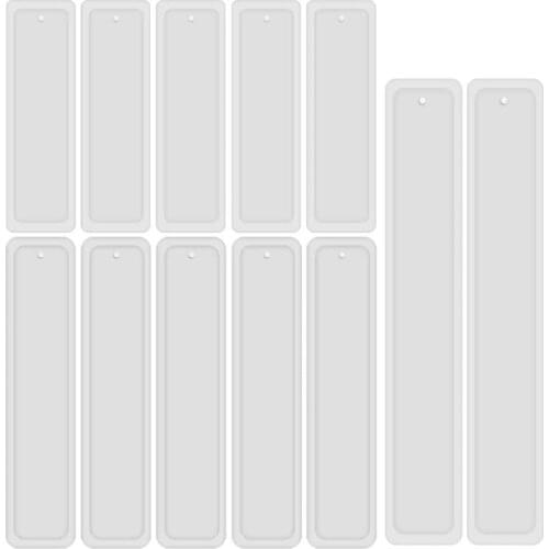 12 Pcs/Set Rectangle Silicone Bookmark Mold DIY Bookmark Mould Making Epoxy Resin Jewelry