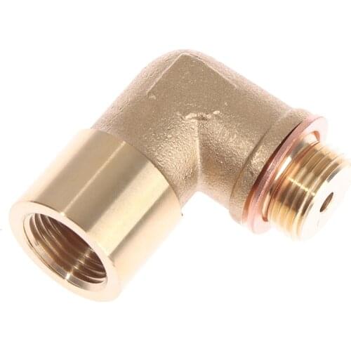 1X 90 Degree 02 Bung Extension M18X1.5 O2 Oxygen Sensor Angled Extender Spacer