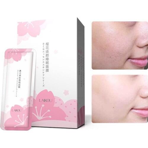 28pcs LAIKOU Japan Sakura Mud Face Mask Anti Wrinkle Night Facial Packs Skin Clean Dark Circle Moisturize Anti-Aging Skin Care