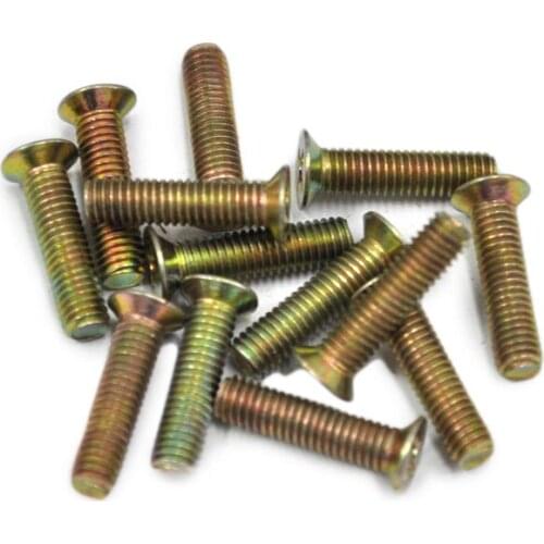 30pcs M4 Phillips countersunk screws cross flat head screw mechanical bolts carbon steel bolt color zinc GB819 4mm-70mm length