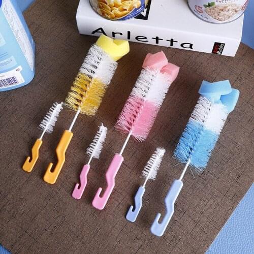 4Pcs/set Baby Nipple Milk Bottle Cup 360 Degree Sponge Cleaner + Pacifier Brush