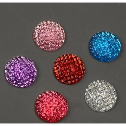 BOLIAO 40PCS 16mm Round Dotted Rhinestone Flatback Resin Appliques/Craft/Wedding Home Holiday Decoration DIY R020