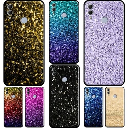 Aqua Blue Rainbow GLITTER SPARKLES For Huawei Honor 10 Lite 9 20 10i 8X 9X 10X Lite 8A 9A 8S 9S 4C 6C 7C 7A Pro Phone Cover