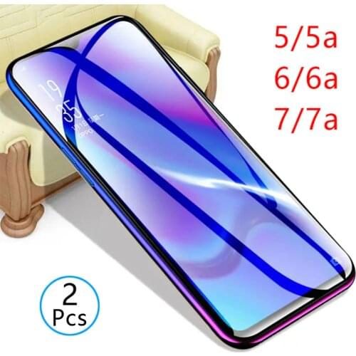 Tempered glass phone case for xiaomi redmi 7a 6a 5a 7 6 5 a cover Etui Protective Shell Accessories on ksiomi xiomi a5 a6 a7 9h