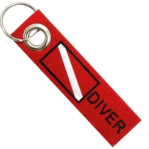 Diver Bag Luggage Tag With Key Ring Key Fobs Travel Scuba Diving backpack Bag Flag Keyring key chain