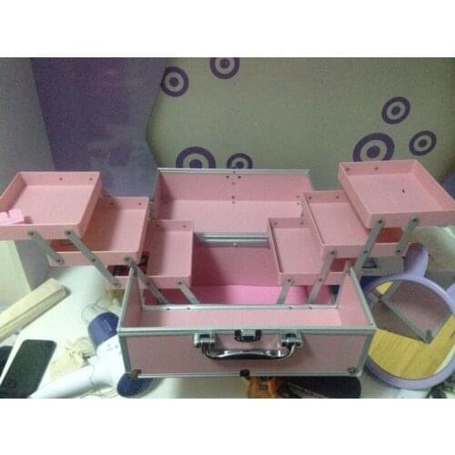 FB102P Facebox Makeup Case Beauty Box with Inner Three Layer Tray Pink Fashion bag Large Compacity