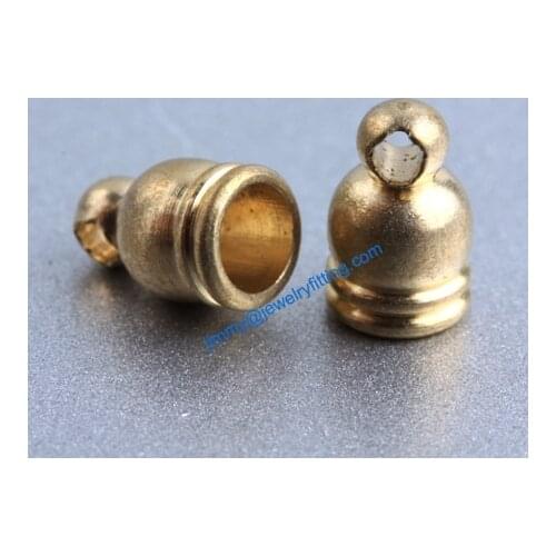Jewelry findings raw brass End caps for laether cord end cap crimp beads 5*8mm
