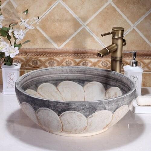 Artistic Europe Style Counter Top porcelain wash basin bathroom sinks ceramic lavabo sink