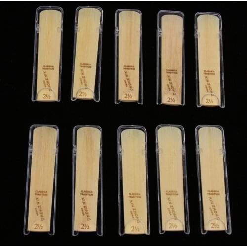 Pack of 10 Alto Saxophone Perform Reeds 2 1/2 Sax Parts with Case