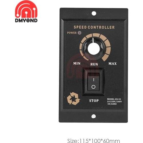 400W AC 220V Motor Speed Controller Pinpoint Regulator Controller Forward and Backward AC Gear Reducer Motor Geared Motor