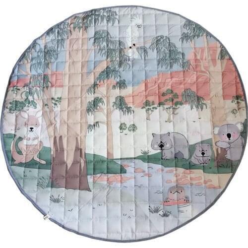 Creative Forest Animals Design Baby Play Mat Round Carpet Cotton Newborn Playmat Newborn Infant Crawling Blanket Kids Room Decor