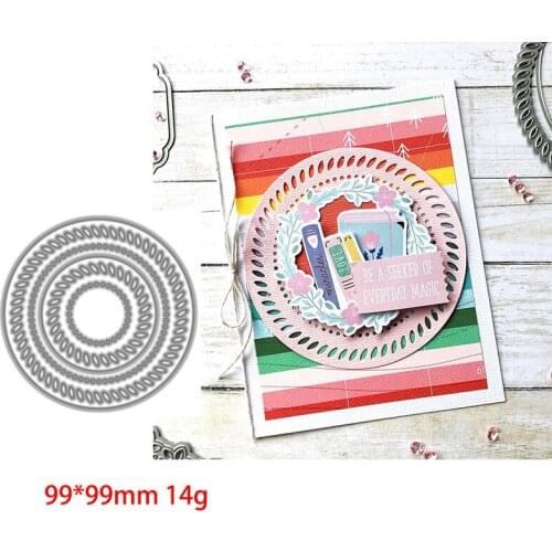 Round Hollow Frame Metal Cutting Dies Scrapbooking Craft Mold Cut Die Stencil Handmade Paper Card Make Template New Design