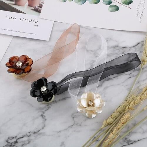 1 Piece Curtain Mesh Strap Window Curtains Magnet Buckle Holder Flower Shape Magnetic Curtain Tieback