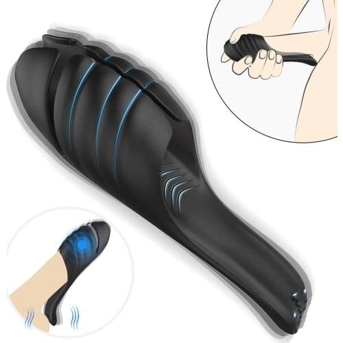 Double Motor Aircraft Cup Glans Vibrator PenisEgg Massager Exerciser Male Masturbator Ejaculation Delay Trainer Sex Toys For Men