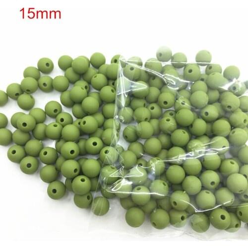 NEW 100pieces/lot 15MM loose beads Round Shape Silicone Teething Beads For DIY Nursing Necklace Food Grade Chew Beads