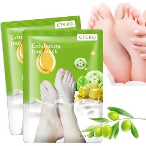 Efero Exfoliating Foot Mask Dead Skin Remover Plant Essence Feet Care Whitening Moisturizing Peeling Feet Mask Sock for Pedicure