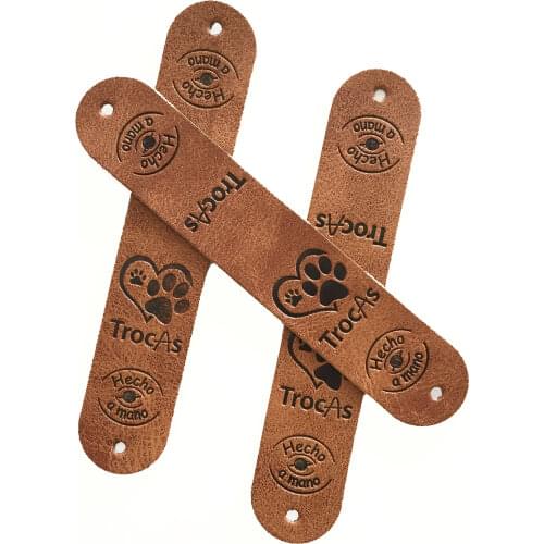 Custom Leather Labels Personalized Brand Embossed Logo Patches For Key Buckle
