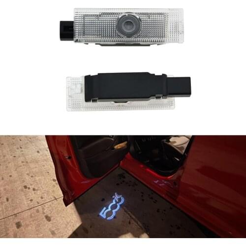 1 Pair For Fiat 500x 500L PUNTO-01 Car LED Door Warning Light Projector 500x Logo Ghost Shadow Light Welcome Light
