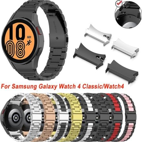 Solid Curved Stainless Steel Watchbands for Samsung Galaxy Watch 4 Classic 46/42mm Metal Watch Band Strap Wrist Watches Bracelet