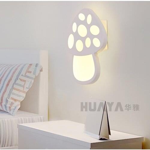 Modern minimalist childrens room led Mushroom wall lamp hallway light bedroom lighting