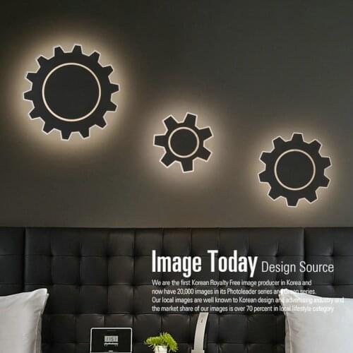 Creative Gear Led Wall Lamp Diy Bedroom Wall Light Acrylic Home Indoor Sconce Lamps Living Room Stair Decoration Lighting