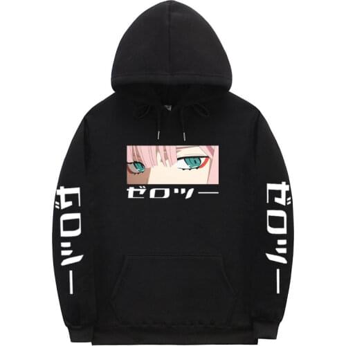 Darling in the FranXX zero two Printed Fleece man woman Hoodies Winter Hip Hop Pullover Casual Sweatshirts Warm Streetwear