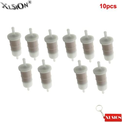 XLSION Aftermarket 10Pcs 1/4" Fuel Filter For Snowmobile Dirt Bike ATV Briggs & Stratton John Deere Mercury Johnson Evinrude