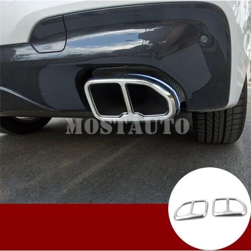 For BMW X3 G01 X4 G02 Stainless Rear Exhaust Muffler Tail Pipe Cover 2018-2020 2pcs Car Accessories Interior Car Decor Car Trim