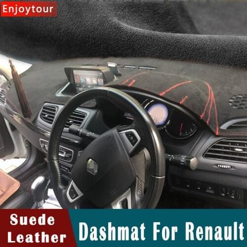 Suede Leather Dashmat Dashboard Cover Dash Mat carpet for Renault Fluence Megane Laguna Talisman Captur Kadjar Kaptur Koleos RHD