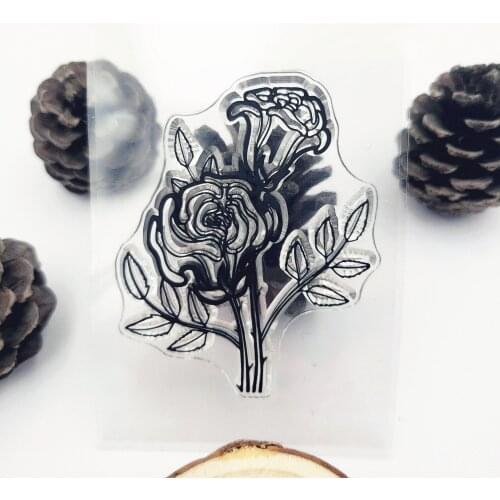 Hot sale 6*9cm The roses Transparent Clear Stamps / Silicone Seals Roller Stamp for DIY scrapbooking photo album/Card Making