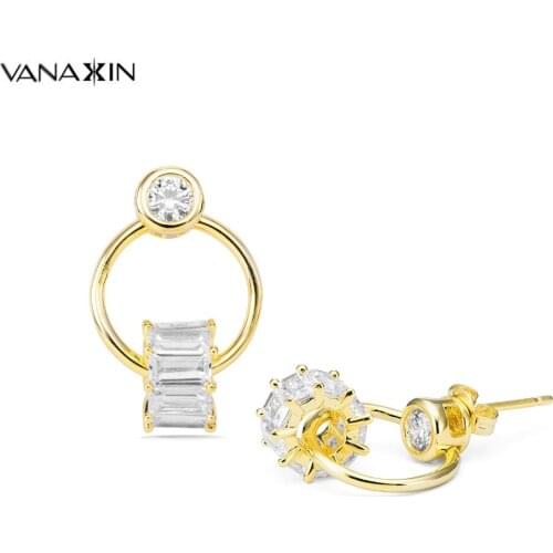 VANAXIN Earrings For Women Charms AAA+ Cubic Zircon Fashion Jewelry Gift Gold/Silver Color Wholesale Fine Quality Earrings Girl