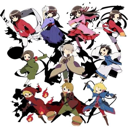 10 pcs Anime APH Cartoon Axis Powers Hetalia Printed Pendant Keyring Keychain Cosplay Prop Backpack Decor Boy Girl Gift