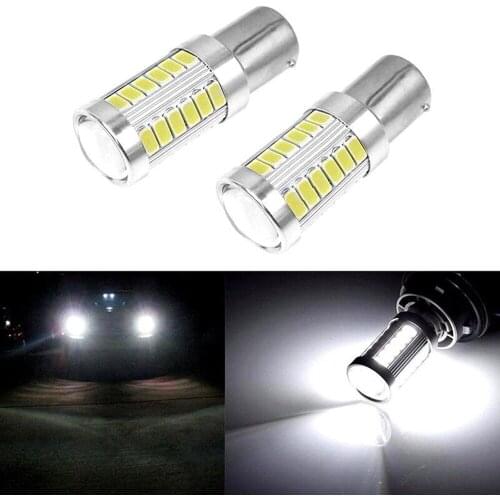 2 * LED Reversing Light DRL Light Bulb Hite LED BA15S P21W 1156 Reversing Lamp3 -SMD 5630 12V White Degree Beam Car Headligh