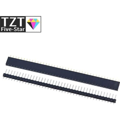 20pcs 10 pairs 40 Pin 1x40 Single Row Male and Female 2.54 Breakable Pin Header PCB JST Connector Strip for Arduino Black