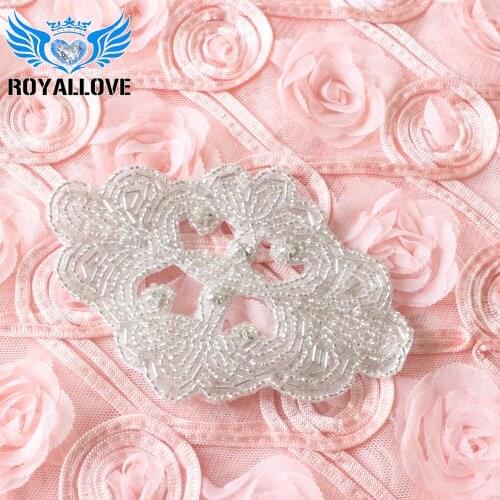 30 Pcs Wholesale elegant silver hot fix string beads flower rhinestone applique use for bridal accessories and DIY decoration