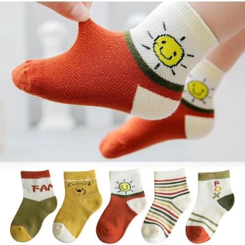 5 Pairs/Lot 1-12Y baby boys girls short socks kids cotton cartoon socks spring summer 2020 boy girl sock for children skarpetki