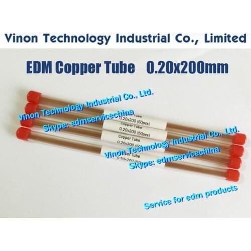 100pcs/lot) 0.2x200MM Copper Tube Single Channel. Copper EDM Tubing Electrode Tube Single Hole Dia 0.2mm 200 Long for EDM Drill