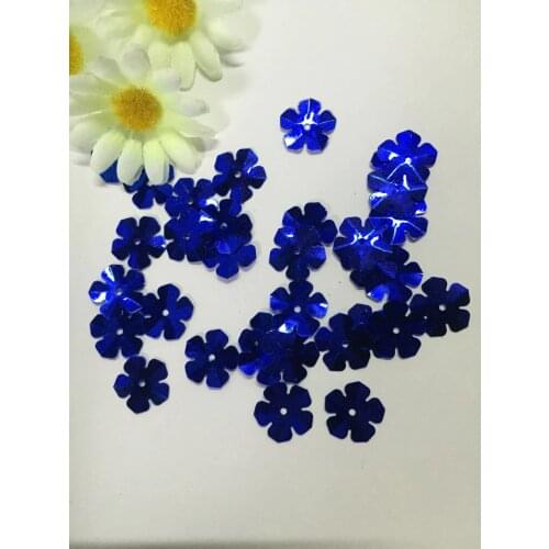 500pcs/lot Flower Sequins 14mm PVC Decoration Sewing DIY Wedding Craft Dark Blue
