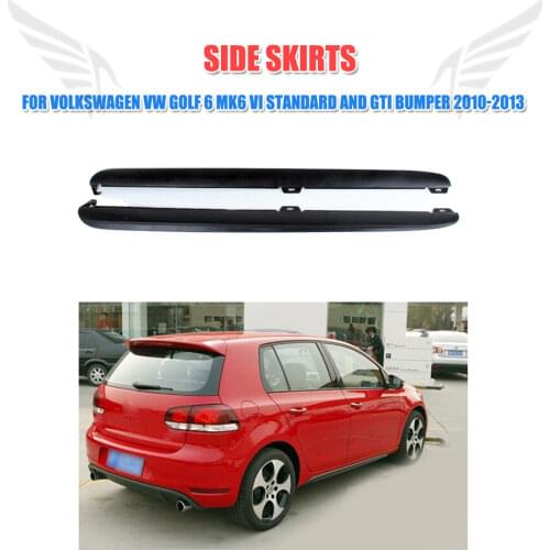 PP / Carbon Fiber Car Side Skirts Extension Lips for Volkswagen VW Golf 6 MK6 VI Standard and GTI Bumper 2010 2011 2012 2013
