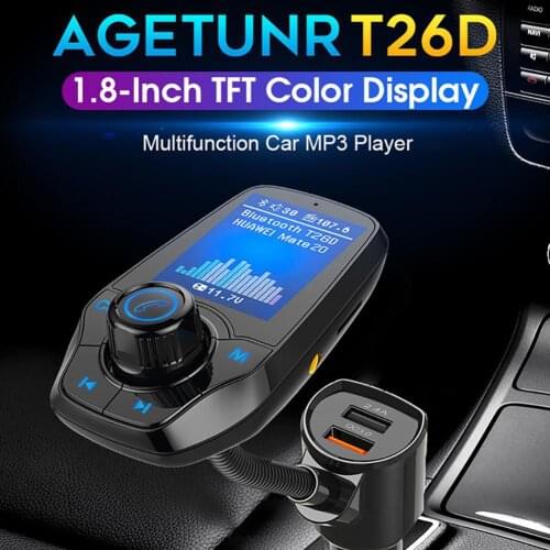 Car Bluetooth Hands-free Phone Transmitter AUX MP3 Player Smart Fast Charging 3.0 Charger