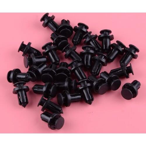 Beler 30Pcs Black Nylon Push-Type Bumper Fastener Retainer Clips Rivet Car Accessories Fit For Nissan 01553-09241 0155309241