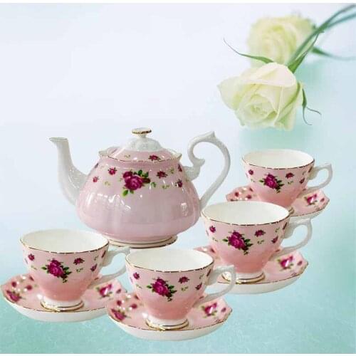 British pastoral afternoon teapot bone china coffee cup set home ceramic pot