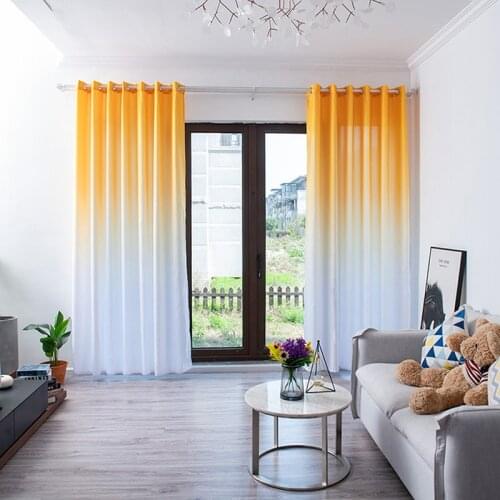 Long Gradient Wood Grain Curtain Sheer Curtain Tulle Window Treatment Voile Drape Valance For Home Office Indoor Balcony Decor