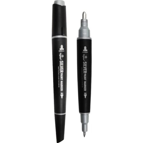 Double-Headed Marker Pen Mirror Reflective Silver Light Liquid Chrome Paint Metal Pen Glass Ceramic Marking Tools Graffiti Stati