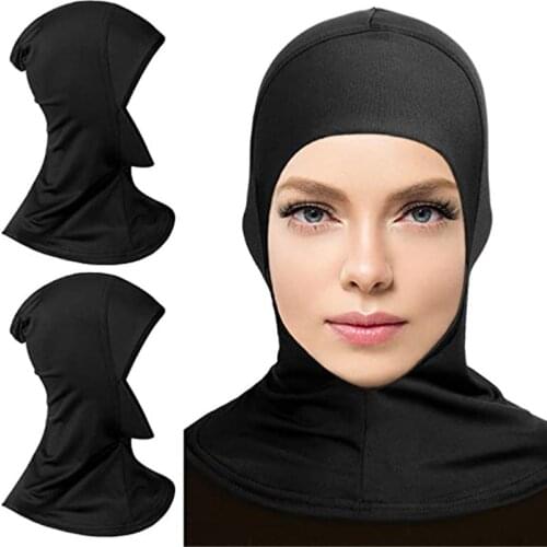 Stretchy Modal Muslim Turban Hats For Women Full Cover Inner Hijab Caps Islamic Underscarf Bonnet Solid Neck Wrap Head Hat